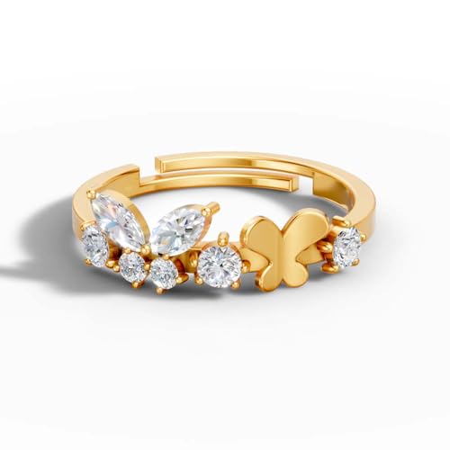 Image of Miss Highness 925 Pure Silver Butterfly Ring for Women and Girls | Adjustable Design | Premium Silver Jewellery With Authenticity Certificate | Gift for Girlfriend Wife | Office Wear Ring