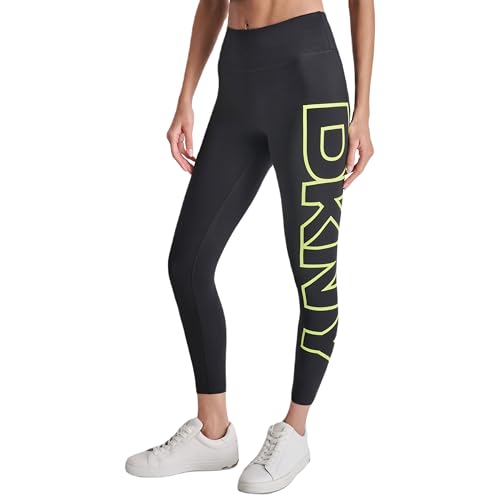 DKNY Women's Exploded Logo High Waist Balance Compression Legging, Zest, S DKNY Women's Exploded Logo High Waist Balance Compression Legging, Zest, S