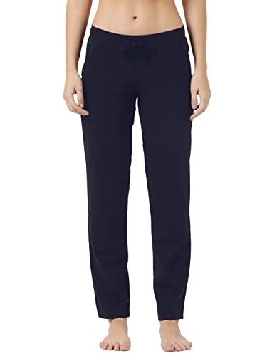 Image of Jockey 1302 Women's Super Combed Cotton Elastane Stretch Relaxed Fit Trackpants with Side Pockets