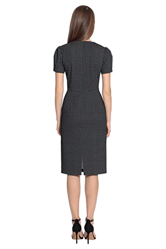 Maggy London Women's Tucked Jewel Neck Sheath Career Office Wear Work Dress3