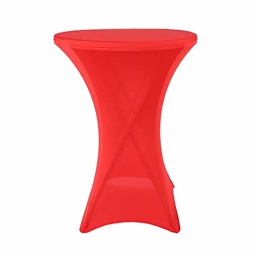 MARMODAY Dehnbare Tischdecken, Tischdecke, abwischbar, rund, eng anliegend, für Handwerk, Ausstellungen, Rot, Größe M Cover