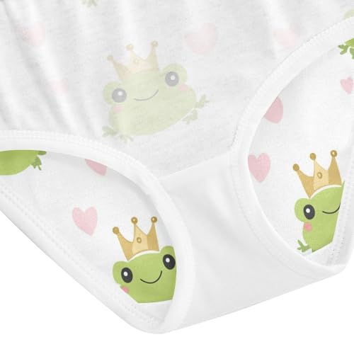Wusikd Frogs Princess Face Girls' Underwear Cotton Cute Girls Briefs Soft Toddler Underwear 2T4