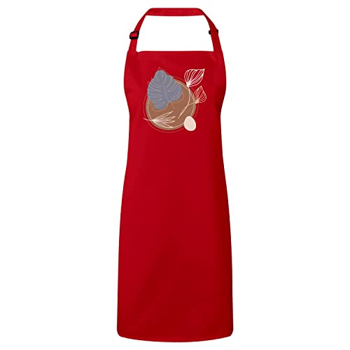 Tablier de cuisine rouge premium au design exotique et finitions de luxe