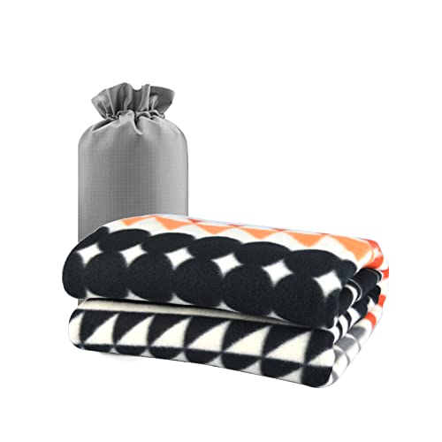 Forestfish Fleece Throw Blanket Cozy Soft Portable Travel Blanket Compact For Long Car Airplane Train Rides 60" X 40", Orange #TOP13