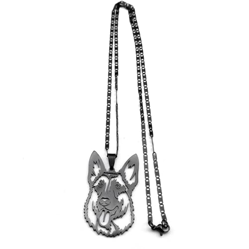 Collier berger allemand noir pour homme au style urbain