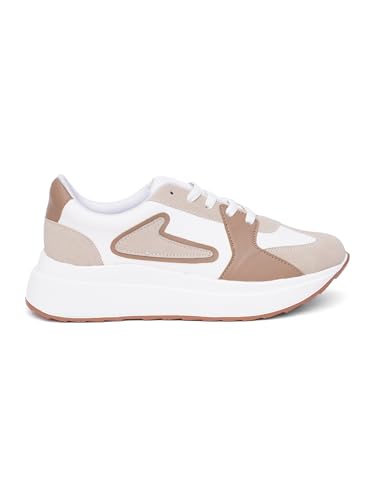 Image of TRYME Women Casual Sneakers Lace-Up Design Soft Cushioned Insole Comfortable Walking Shoes Stylish