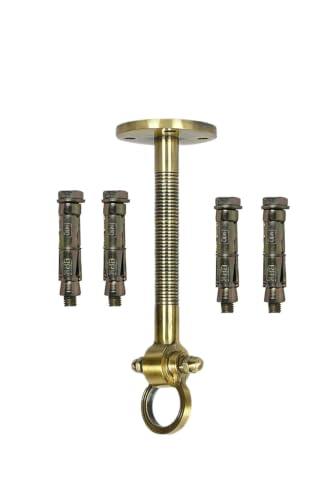 Image of Ceiling Hooks for Hanging Zula for Home Punching Bag Hanger with Anchor Bolt Fasteners Suitbale for Hammock Swing (Golden Kada, 14 Inch, Pack of 1)