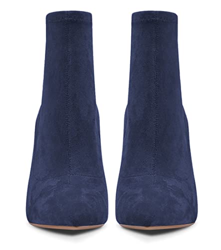 Saekcted Women High Heel Stiletto Pointed Toe Ankle Boots Short Bootie Slip-on Classic Dress Office Party Boots 3.9 Inches Heels4