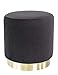 Suhu Hocker Samt Schminktisch Pouf Hocker Sitzhocker Sofa Puff Couch Hocker Samtstoff Fußbank Rund Gold Couchtisch Polsterhocker aus Metall Grau