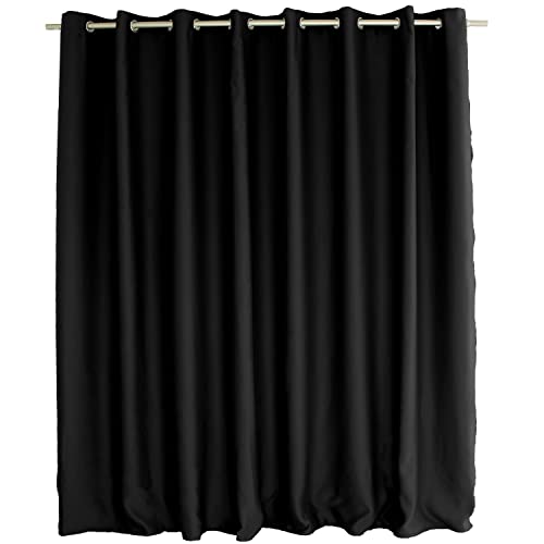 ED ENJOY HOME Rideau Occultant avec Œillets argentés, Noir, Grande Largeur, 300x240cm, 100%...