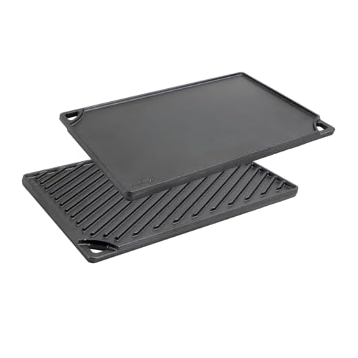 Lodge Reversible Cast Iron Grill/Griddle Pan XL, 16.75 x 11.5 Inches | Dual-Sided Double Burner Griddle for BBQ, Eggs, Pancakes & Burgers, PFAS-Free, Flat Top Cookware, Made in USA