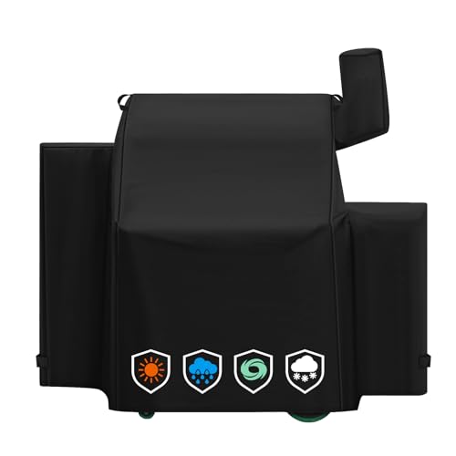 EZ-DONGTENG Heavy-Duty 600D Grill Cover fit for Green Mountain Daniel Boone Prime WiFi Grills and Green Mountain Grill Ledge Model Waterproof Fade Resistant Grill Cover
