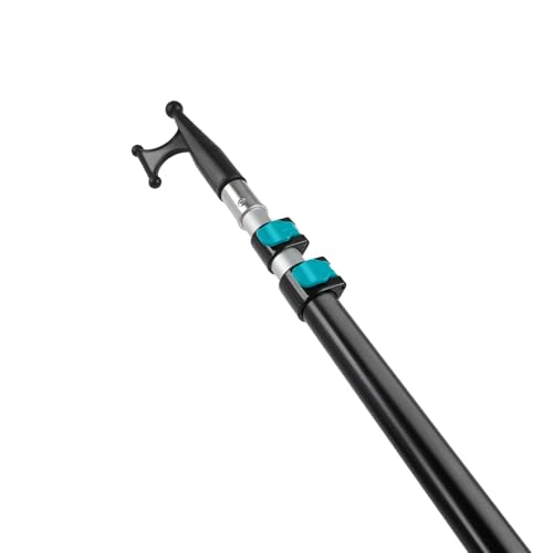 MAVRIZ 5-12 ft Telescoping Boat Hook Pole - 20ft Reach Heavy Duty Aluminum Boat Pole for Docking - Floating Extendable Dock Pole with Non-Slip Grip & Universal Thread