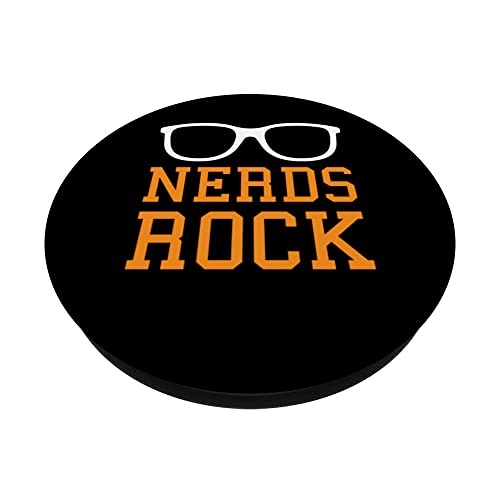 Nerd Saying IT Geek Nerds Rock PopSockets Swappable PopGrip, Black - Image 2