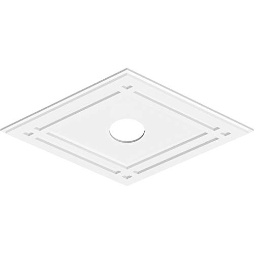 Image of Ekena Millwork CMP36X24DD-05000 Diamond Architectural Grade PVC Contemporary Urethane Ceiling Medallions 36 inchW x 24 inchH x 5 inchID x 12 3 /4 inchC x 1 inchP