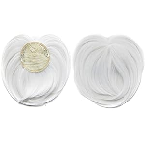 Faringoto White Hair Extensions for Women Invisible Toupee Thinning Hair Extensions Wig Hairpiece Thick Top Hair Pieces