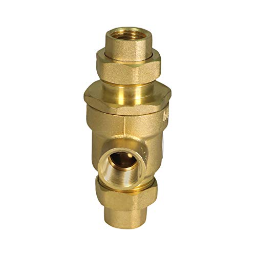 Image of Midline Valve 190U012-5 Backflow Preventer Valve for Hydronic Heating Applications; 1 /2 in. FIP Connections; Cast Iron (5 Pack), brass