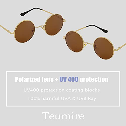 Image of Retro Small Round Polarized Sunglasses for Men Women Circle Hippie Style Sun Glasses