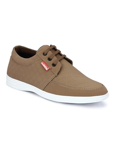 Image of Le Greem Men's Casual Lace-Up Shoes | Lightweight Synthetic Upper | Stylish & Comfortable Sneakers with Anti-Slip Sole - Black