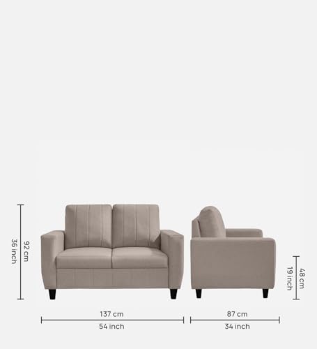 Image of Sleepyhead Bae Designed by Duroflex - 2 Seater Sofa Chair, Premium Fabric |Space-Saving Design |Comfort & Easy Maintenance |3 Years Warranty |Stylish Two Seater for Living Room - Pebble Brown