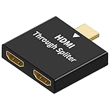 Adaptador divisor HDMI 1 a 2, ideal para conectar un dispositivo compatible con HDMI a dos dispositivos de salida de video. (Nota: 2 monitores no se pueden mostrar al mismo tiempo)