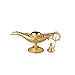 Feyarl Vintage Aladdin Legend Magic Genie Wishing Light Pot Classic Costume Props Home Tabletop Decor Crafts Display for Home Birthday Gift Wedding Christmas (Gold)