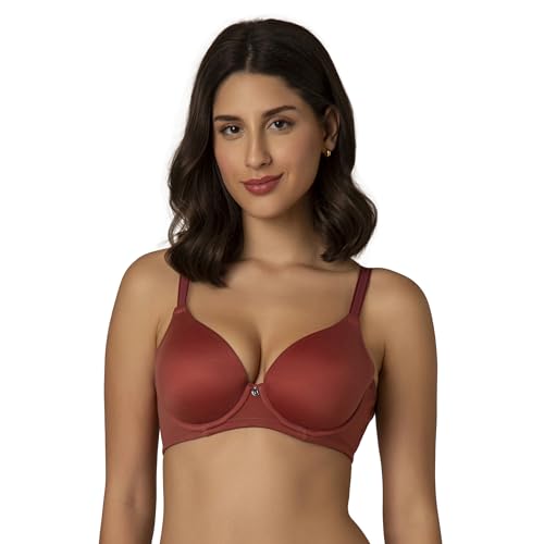 Image of Amante Padded Wired Full Coverage Adjustable Straps Classique Elegance T-Shirt Bra F0013 (Beige) (42DD)