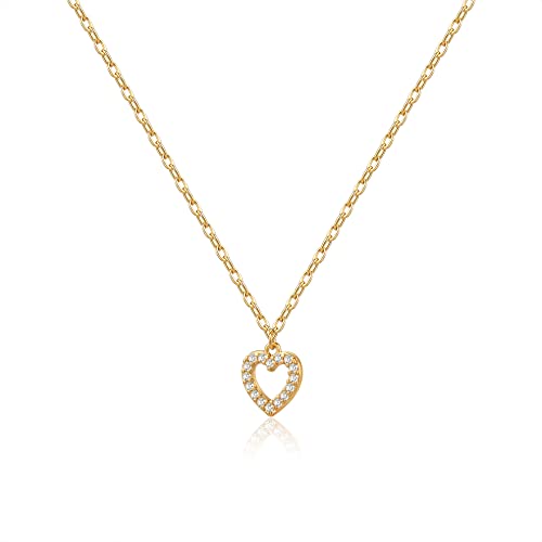 Cowlyn Love Heart Necklaces Pendant Pearl Chain 14K Gold Plated Double Layered Choker June Rose Flower Bar Disc Pendant Mother's day Valentine Women Girls Handmade Mom Jewelry
