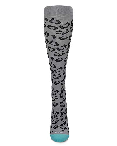 Image of MeMoi Wellfit Women's Leopard Nylon 15-20mmHg Graduated Compression Socks