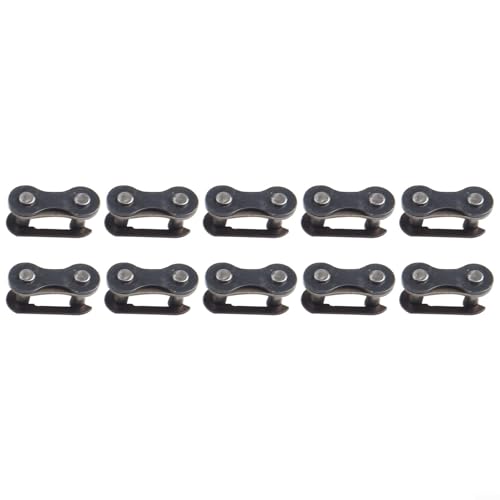 Conector maestro de cadena de bicicleta de una sola velocidad de liberación rápida eslabones de unión de acero, para bicicletas de niños de 1, 2, 1, 8 pulgadas, color negro, paquete de 10