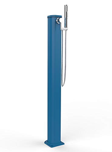 Ducha Clásica Arkema Jg145 5012 Jolly Go Color Azul Estructura De Aluminio Tiene Dos Entradas Agua Caliente Y Fría Con Mezclador Y Alcachofa De Mano