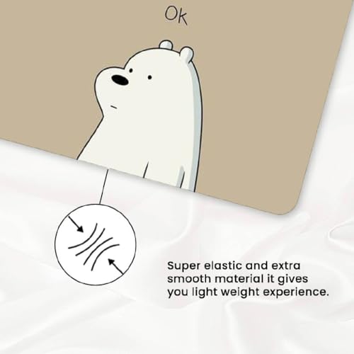 Image of Cute Mouse Pad - Printed Mousepad with Anti-Slip Rubber Base & Smooth Mouse Control for Laptop, Gaming, Notepad, Desktops (Ok Bear !!)