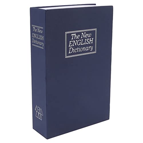 Caja fuerte en forma de libro caja fuerte portátil caja fuerte con llaves para joyas, dinero, documentos, 16 x 24 x 5,5 cm(azul)