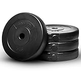 Gallant Weight Plates - 5kg Standard 1 Inch Vinyl Weights Discs 20kg Set For Men Women - Weight Plate Set for Lifting Dumbbells Barbell Home Gym Fitness Training Equipment (Black, 5kg x 4)