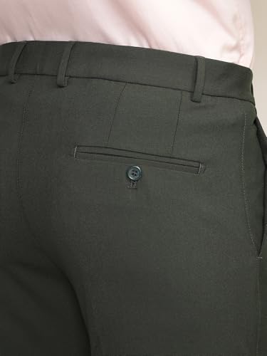 Image of SUBTRACT Men 4 Way Stretch Wrinkle Free Slim Fit Formal Trouser in with 2 Inch Flexible Waistband | Men's Trousers for Office Or Party
