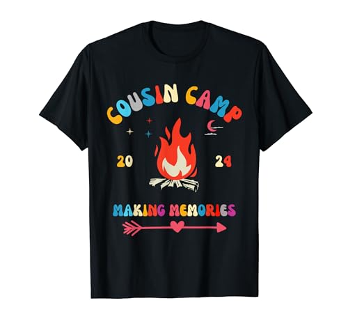 Cousin Camp 2024 Making Memories Campfire Camping Vacation Camiseta