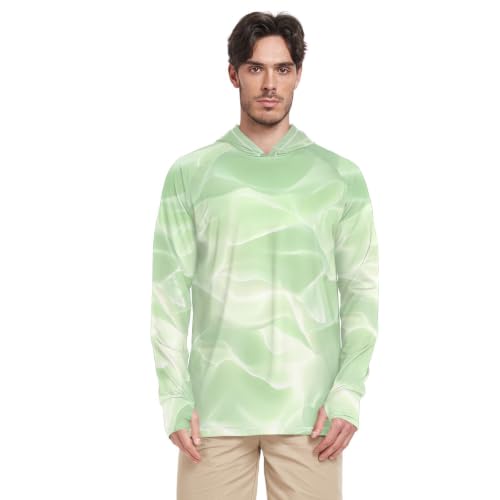 Sweat à capuche manches longues homme UV rashguard UPF 50+ vert