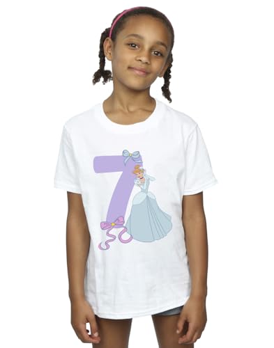 Disney Girls Cinderella 7th Birthday T-Shirt White 9-11 Years