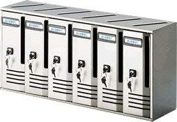 Alubox 2736040 C/6 Alubox Postal Pigeonhole, 6-Box, 62 x 30 x 17.5cm, Silver