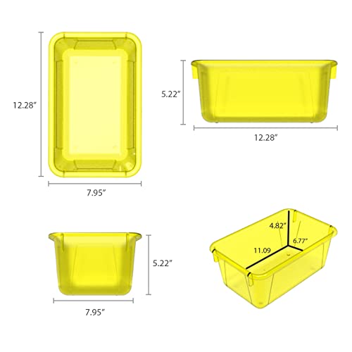 Storex Small Cubby Bin, Tint Yellow, 5-Pack (62476U05C) by Storex - Used condition - Image 9