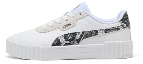 PUMA Carina 3.0 Snake Chic, Zapatillas Mujer, White-Vapor Gray Aged Silver, 38 EU