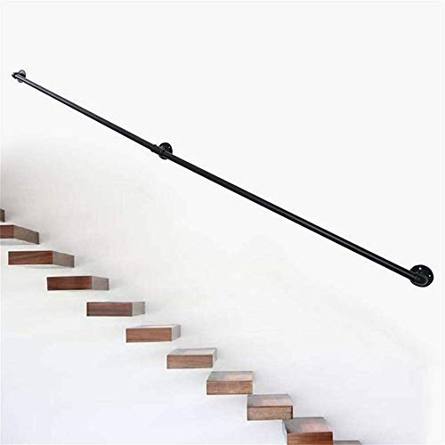 Preisvergleich Produktbild Relaxbx Schmiedeeisen-schwarzes Treppengeländer / industrielles Kanal-Geländer, Innen- und älterer schwangerer Frauen-Korridor-Dachboden-Sicherheits... im Freien, 150cm / 300cm / 450cm / 600cm