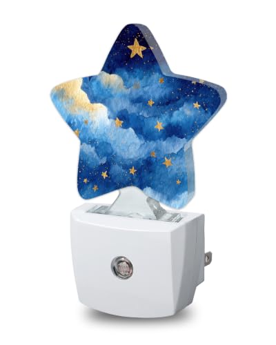 Image of Night Sky Plug in Star Night Light, Night Light with Sensor for Kids Nursery Bedroom, Decorative Soft Glow Lamp for Hallway Bathroom, Energy Saving