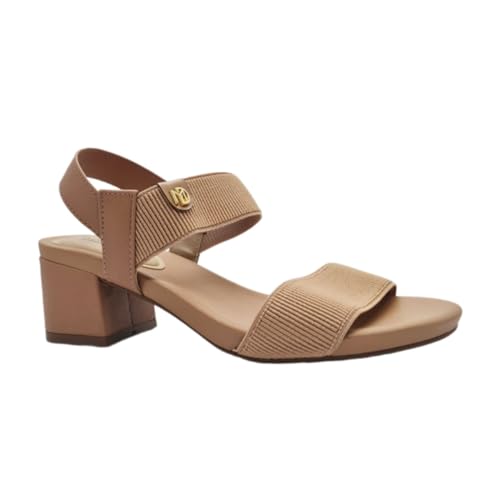 Sandalia Modare 7187.100 Salto Alto Leve Elastico Casual Feminino