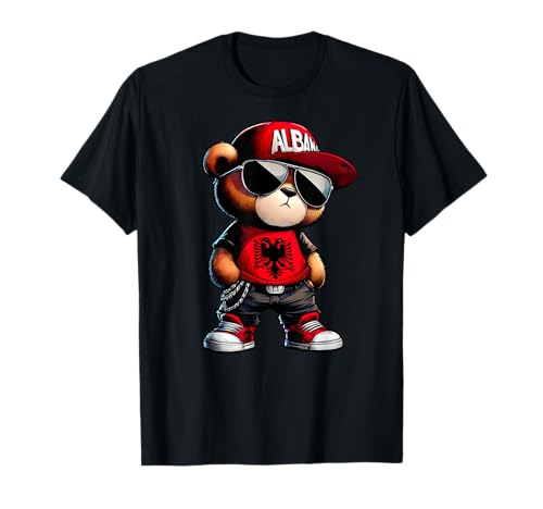 Ours En Peluche Albanais Illyrien Drapeau Albanie Shqip T-Shirt
