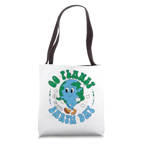 Funny Go Planet Its Your Earth Day 2025 Teacher Kids Groovy Tote Bag