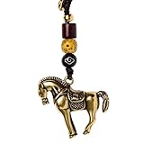 Genérico 2026 Año de la suerte del caballo zodiaco chino colgante llavero cobre feng shui riqueza mujeres hombres bolsa encanto regalo joyería