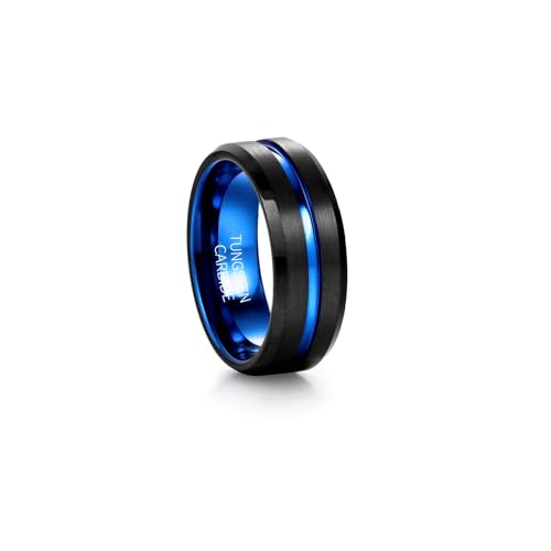 Bague de mariage en tungstène noir scellez votre promesse avec gravure