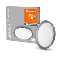 LEDVANCE Smarte LED Wand-und Deckenleuchte für Innen mit WiFi Technologie, Lichtfarbe änderbar (3000K-6500K), Grau, 430mm, Kompatibel mit Google und Alexa Voice Control, SMART+ WIFI ORBIS PLATE – Ansicht 6
