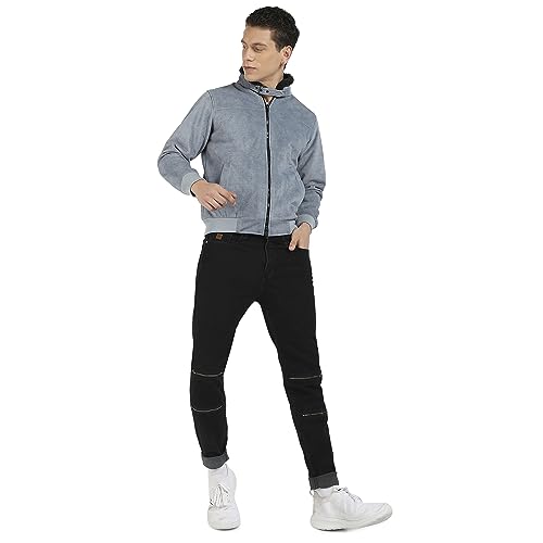 Image of CAHOOT Men's Jacket For Casual Wear | Hooded Neck | Zipper Closure | Long Sleeve | Regular Fit | Polyester Jacket Crafted With Comfort Fit For Everyday Wear